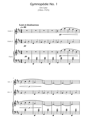 Gymnopedie No. 1 - Violin Duet w/ Piano