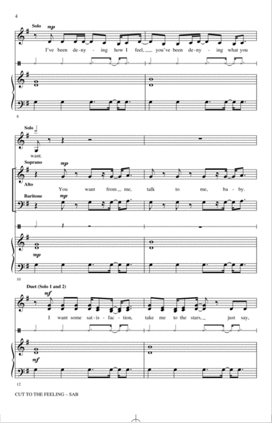 Cut To The Feeling 3-Part scores gallery preview page 2