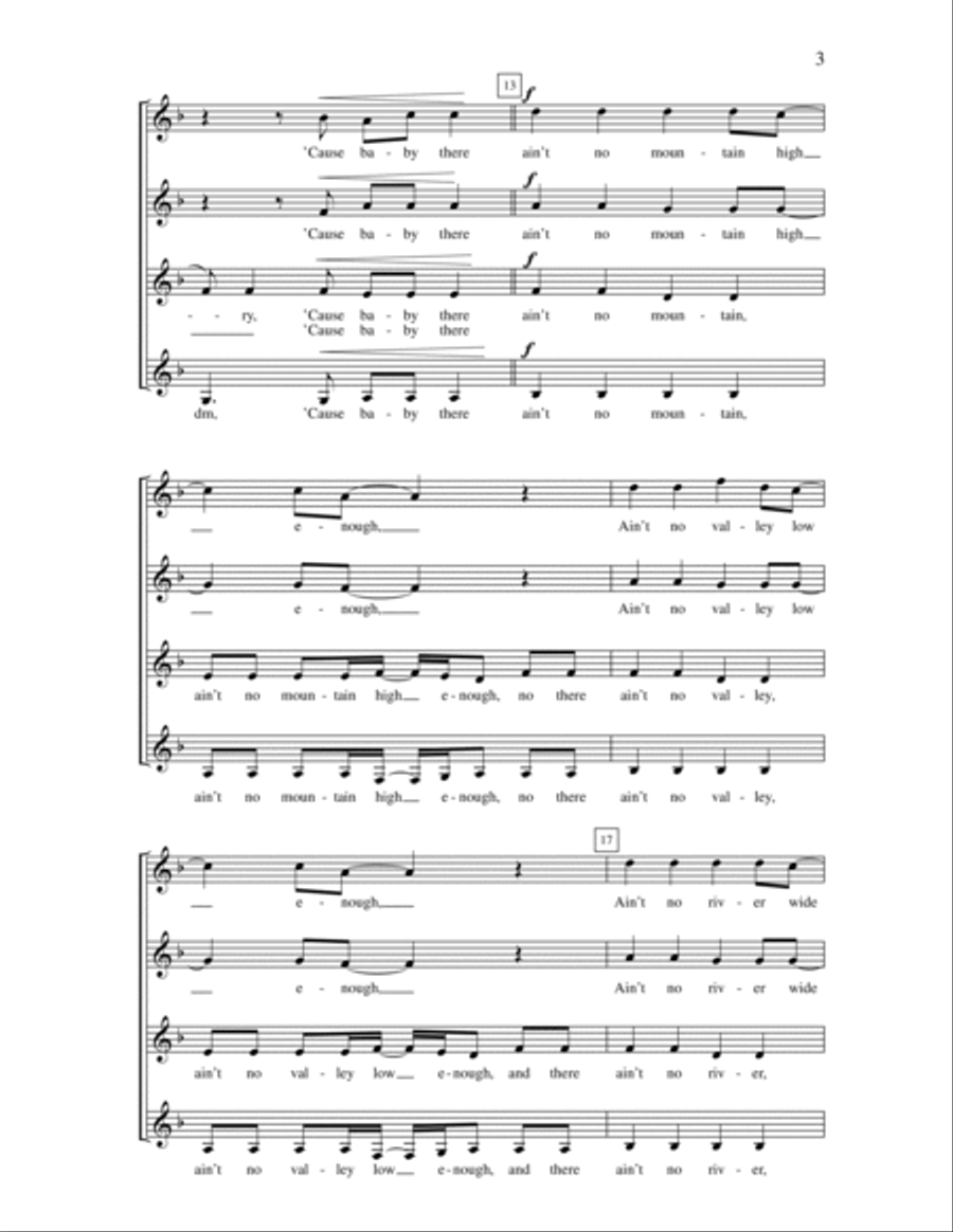 Ain't No Mountain High Enough (arr. Deke Sharon) SSAA scores gallery preview page 3