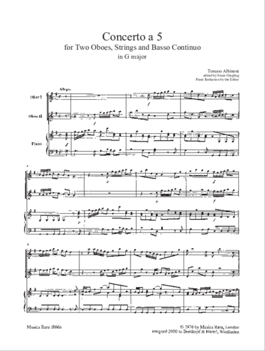 Concerto a 5 in G Op. 9/6 Piano Trio scores gallery preview page 2