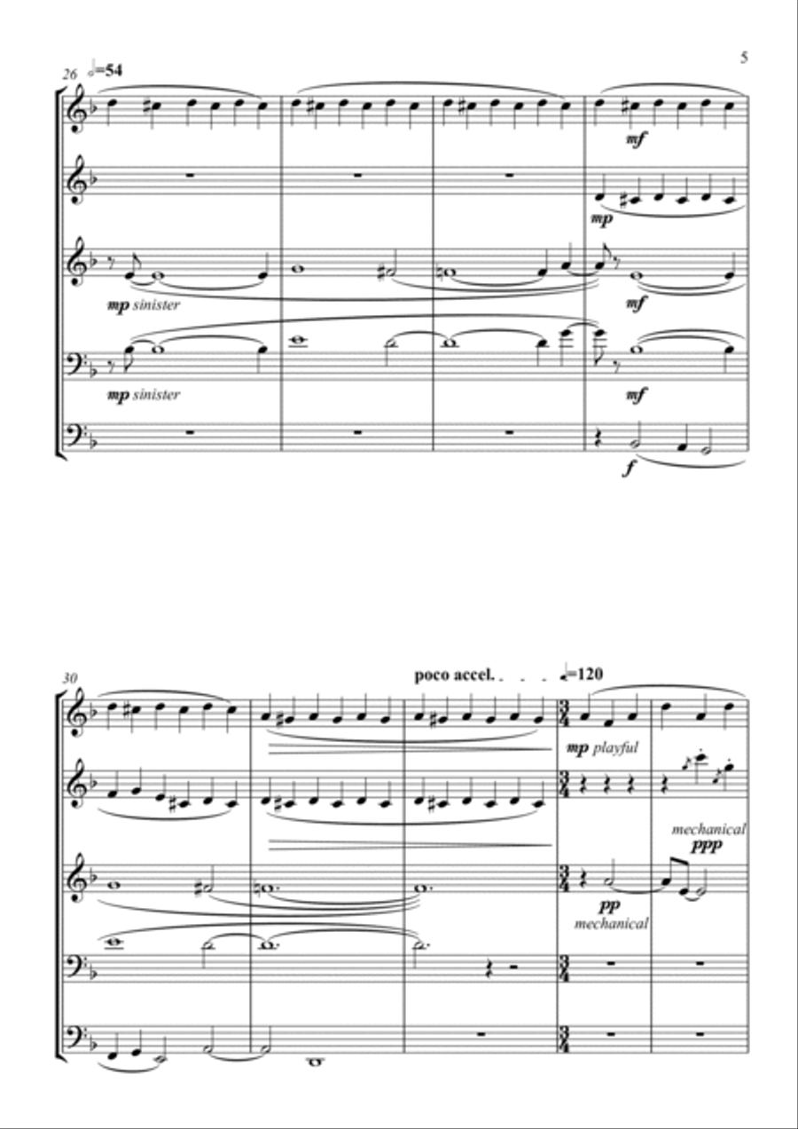 “Ankh-Morpork” for wind quintet Woodwind Quintet scores gallery preview page 5