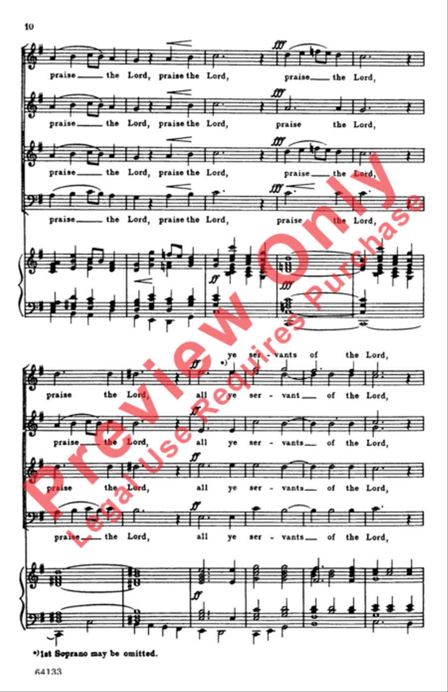 Behold Now, Praise the Lord 4-Part scores gallery preview page 9