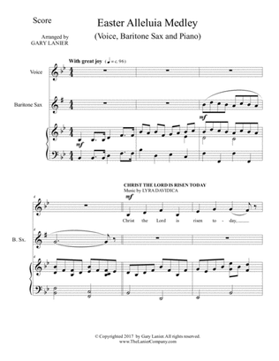 EASTER ALLELUIA MEDLEY (Voice, Baritone Sax and Piano. Score & Parts included)