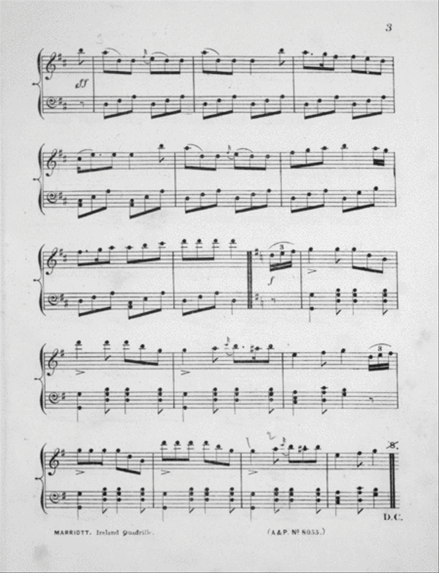 Ireland Quadrille. On Irish Air Piano Solo scores gallery preview page 3