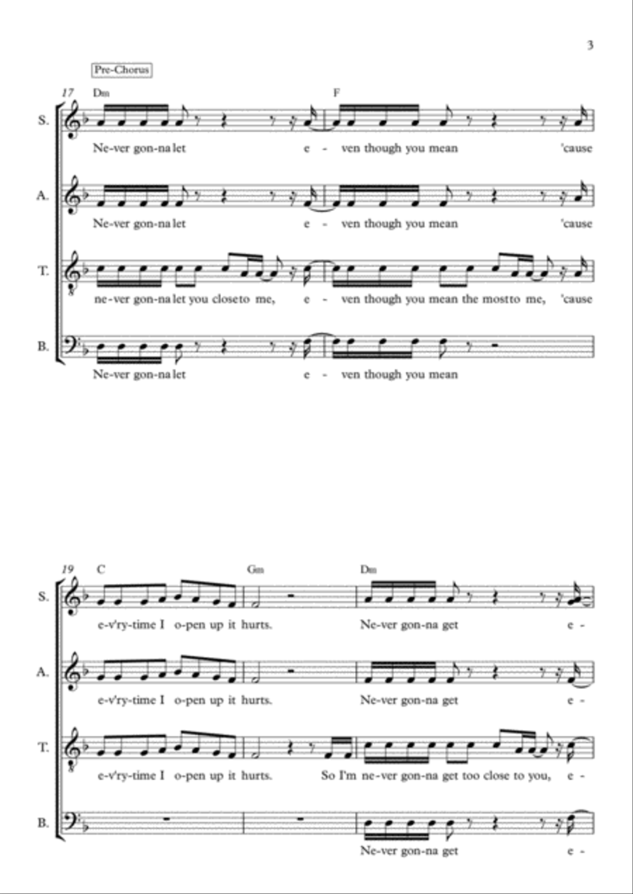 Too Good At Goodbyes Too Good At Goodbyes 4-Part scores gallery preview page 3