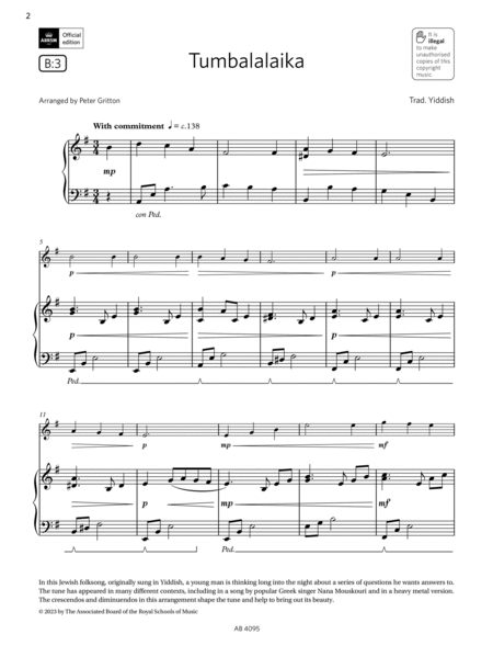 Tumbalalaika (Grade 1, B3, from the ABRSM Violin Syllabus from 2024)