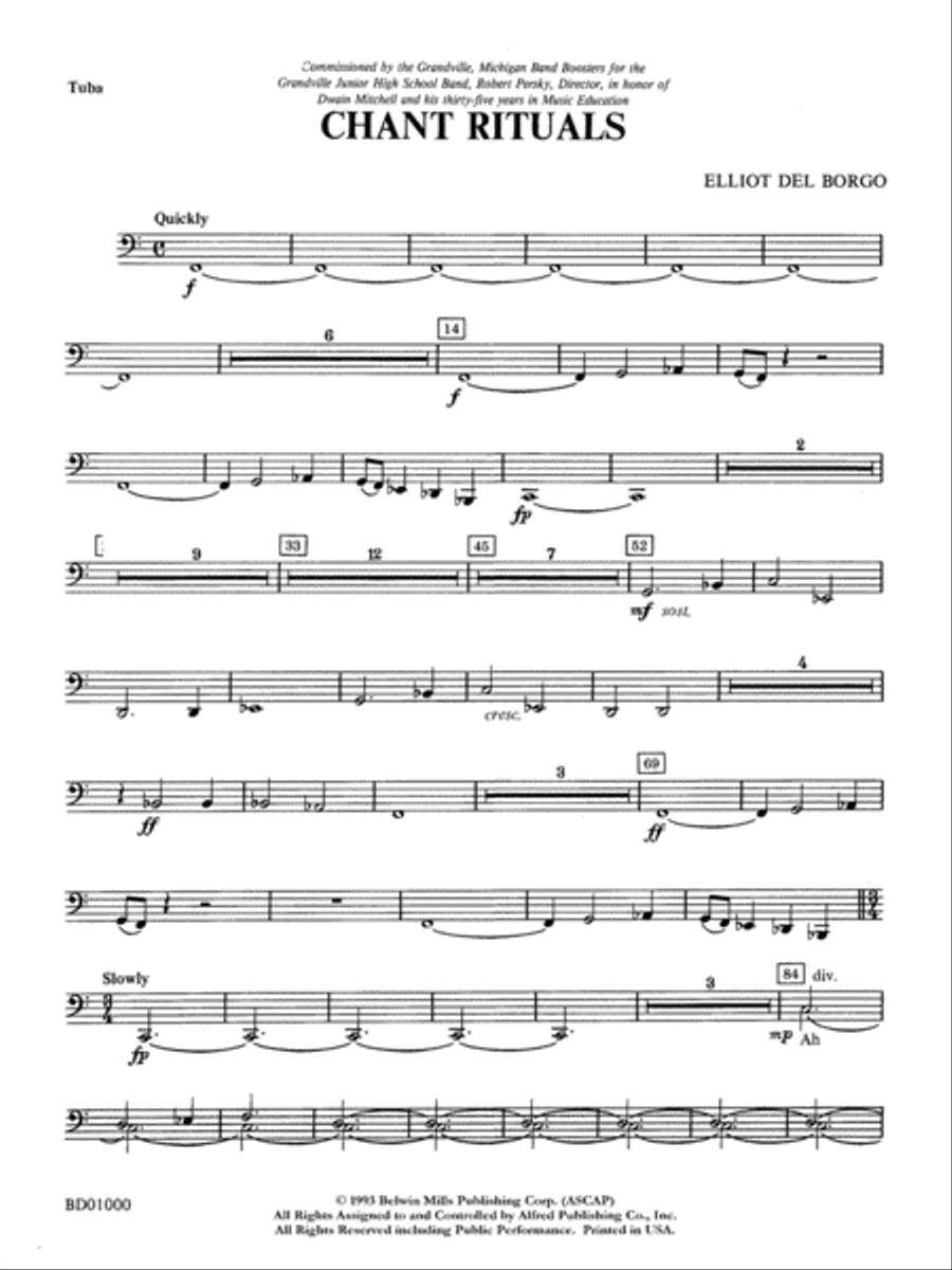 Chant Rituals: Tuba Concert Band scores gallery preview page 1