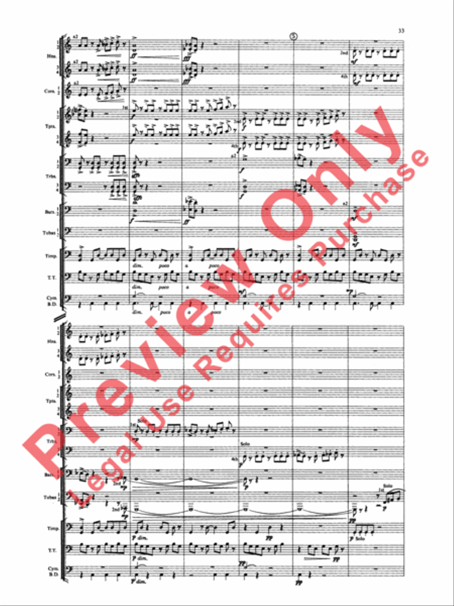 Symphony for Brass and Percussion (score only) Concert Band scores gallery preview page 36