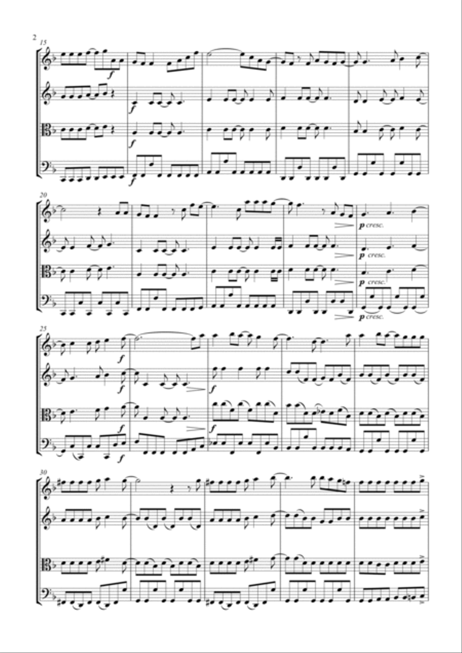 Don't Stop Me Now String Quartet scores gallery preview page 2