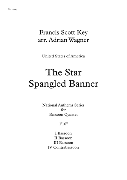 "The Star Spangled Banner" Bassoon Quartet arr. Adrian Wagner image number null