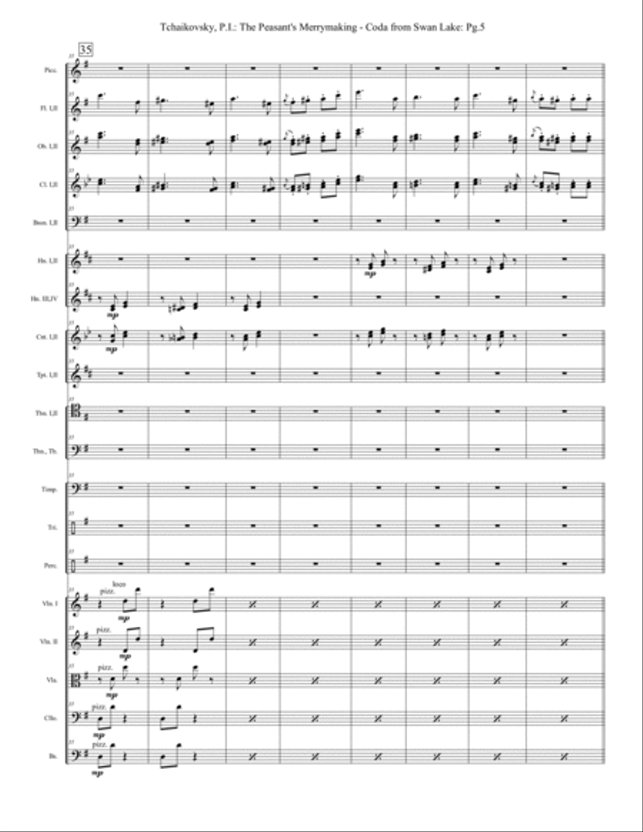 Swan Lake Movement 5 Coda - Extra Score Full Orchestra scores gallery preview page 5