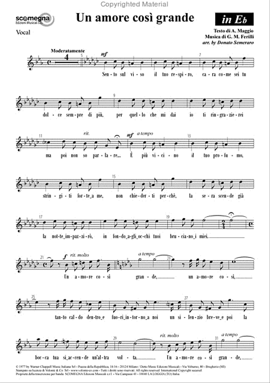 Un Amore Cosi Grande Un Amore Cosi Grande Concert Band scores gallery preview page 3