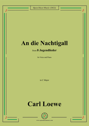 Book cover for Loewe-An die Nachtigall,in D flat Major,for Voice and Piano