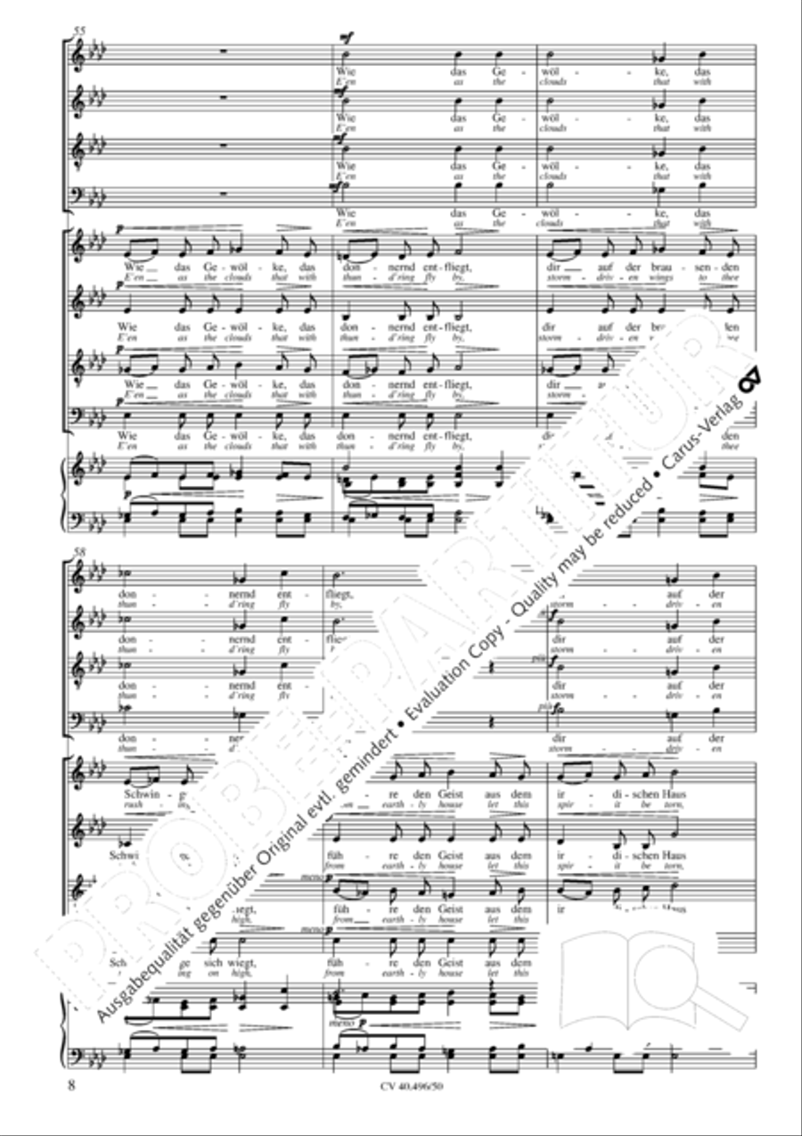 To the stormwind (An den Sturmwind) 4-Part scores gallery preview page 9