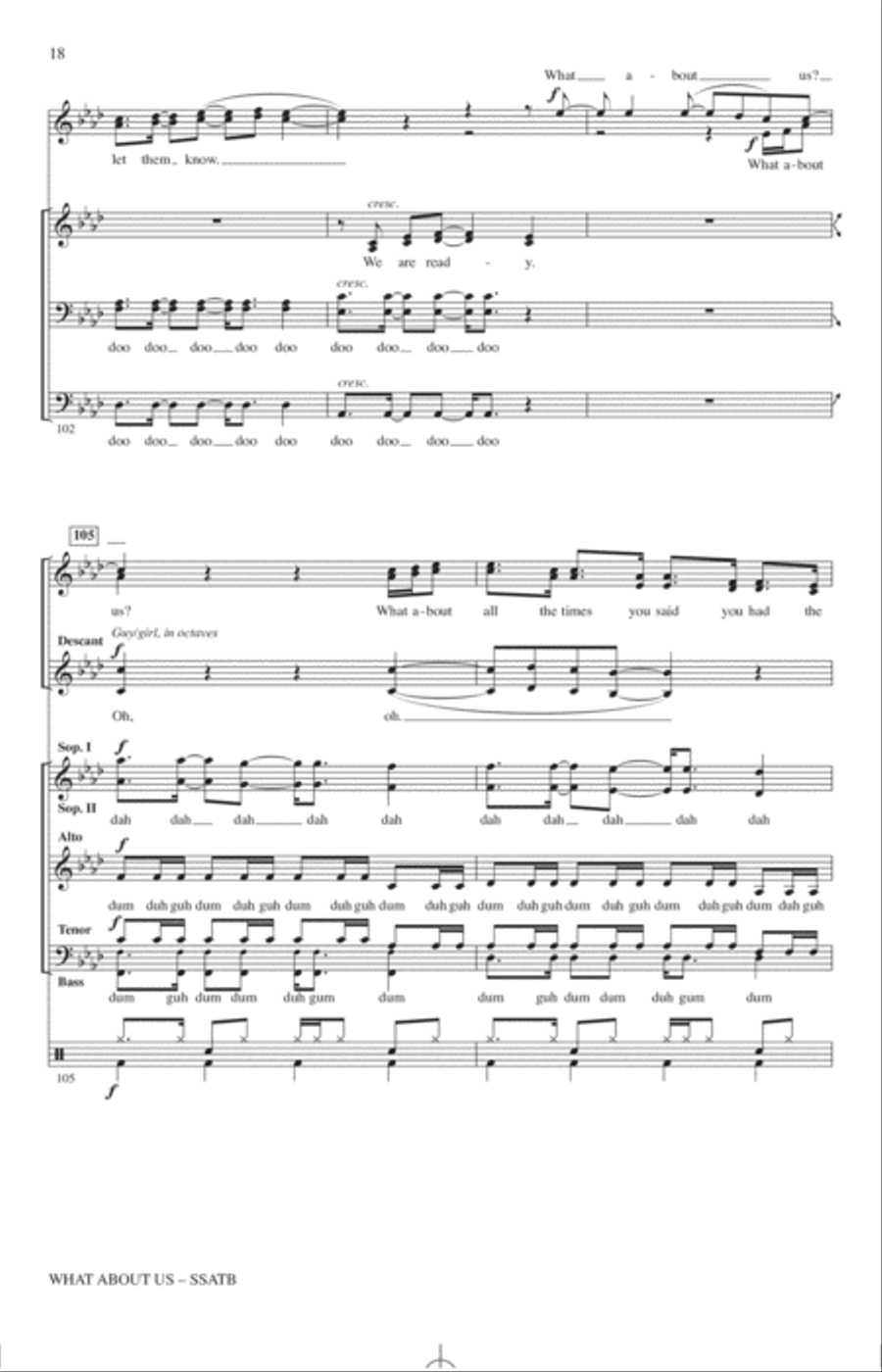 What About Us (arr. Paul Langford) 4-Part scores gallery preview page 17