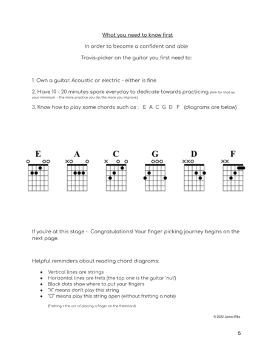 The Jarrod Elks Travis-Picking Method : A Complete Step-by-Step Guide for Beginners Acoustic Guitar scores gallery preview page 6