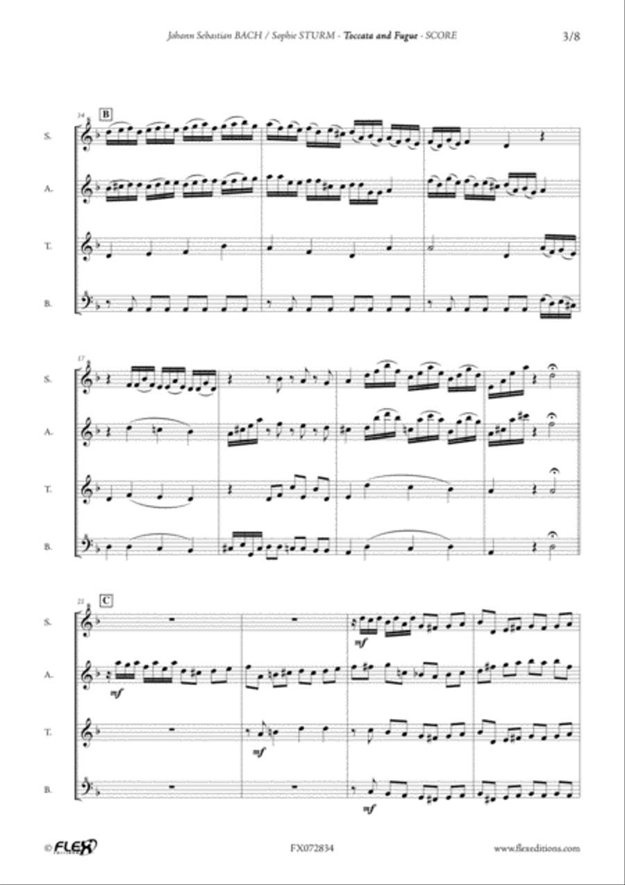 Toccata and Fugue Soprano Recorder scores gallery preview page 3