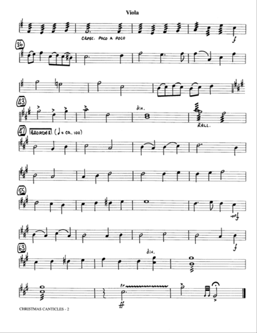 Christmas Canticles: A Cantata of Carols in Four Suites (Full Orchestra) - Viola Choir scores gallery preview page 2