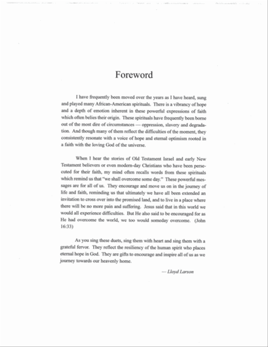 Spirituals for Two Voices (PDF Score)