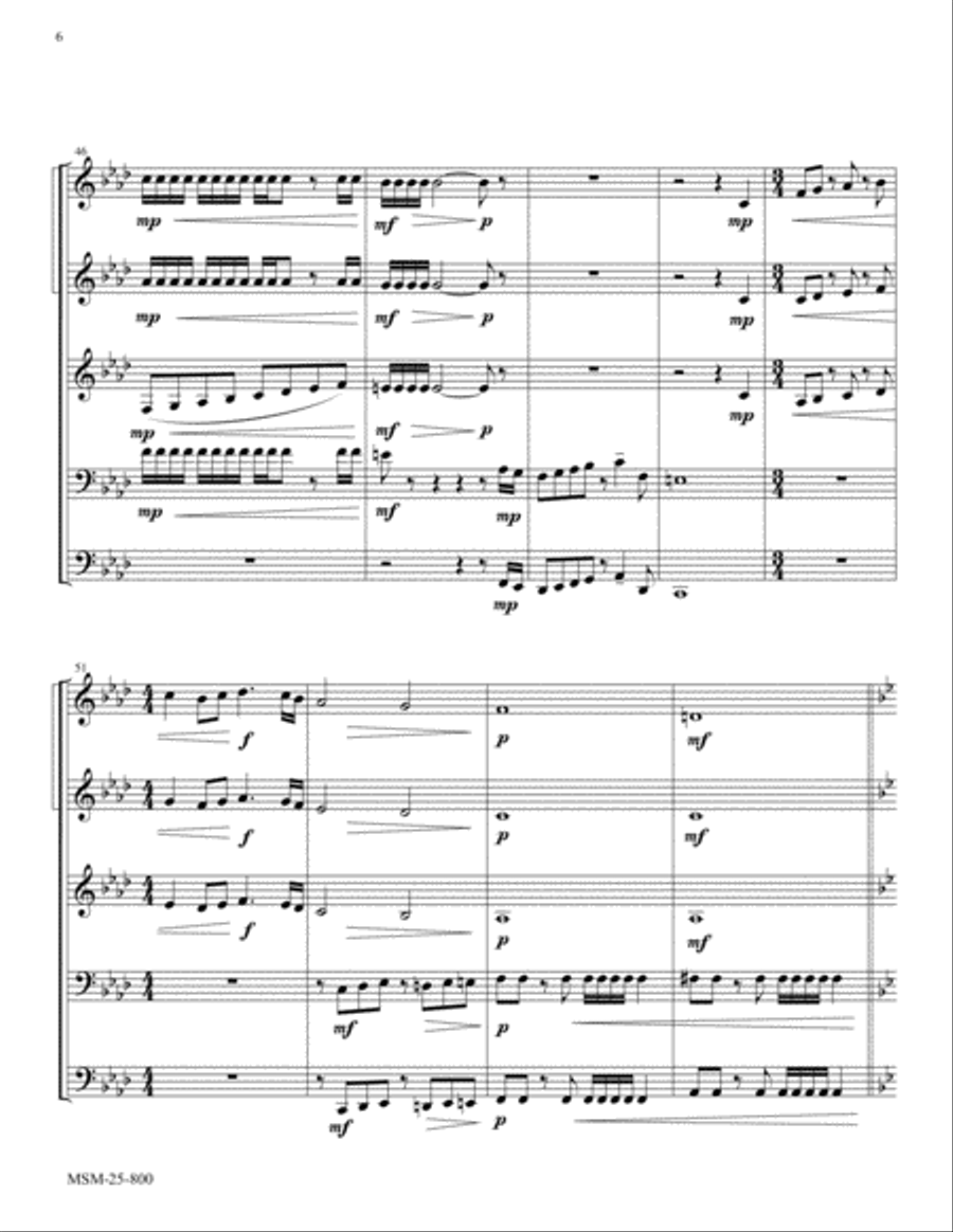 The God of Abraham Praise Brass Quintet scores gallery preview page 6