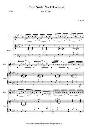 Book cover for Cello Suite No. 1 Prelude (BWV 1007) in Ab