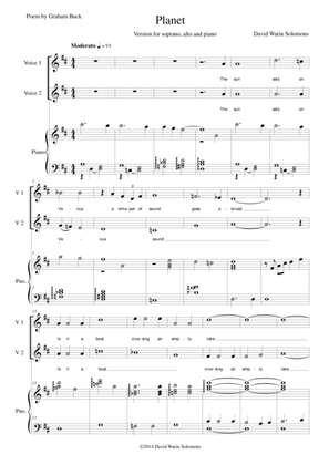 Planet for soprano, alto and piano