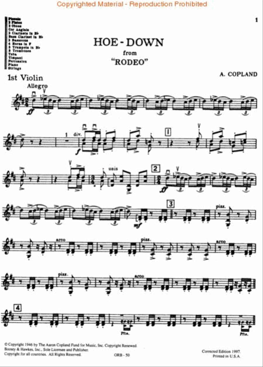 Hoe Down (from Rodeo) Orchestra scores gallery preview page 4