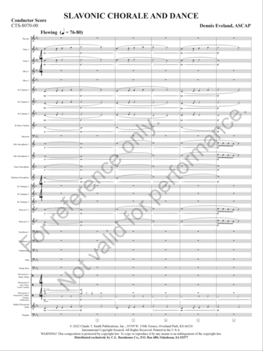 Slavonic Chorale And Dance Concert Band scores gallery preview page 4