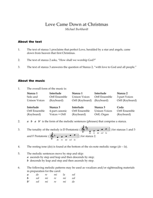Love Came Down at Christmas (Downloadable Full Score and Parts)