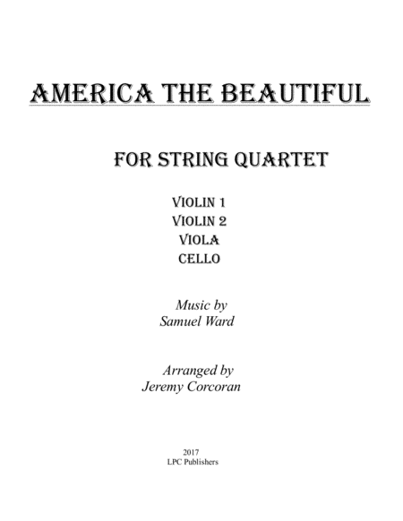 America the Beautiful for String Quartet image number null