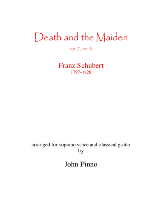 Book cover for Death and the Maiden for soprano and classical guitar