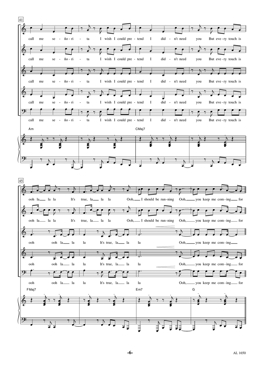 Senorita Choir scores gallery preview page 6