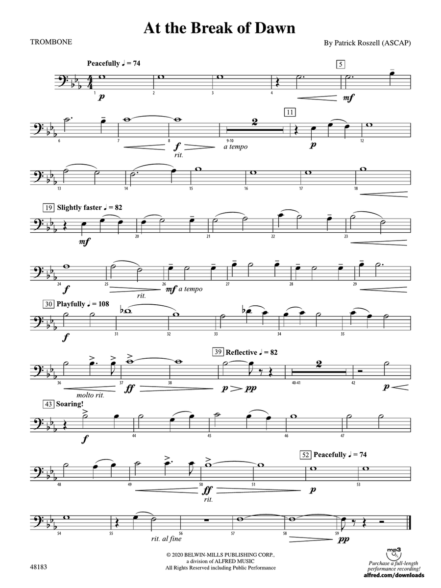 At the Break of Dawn: 1st Trombone