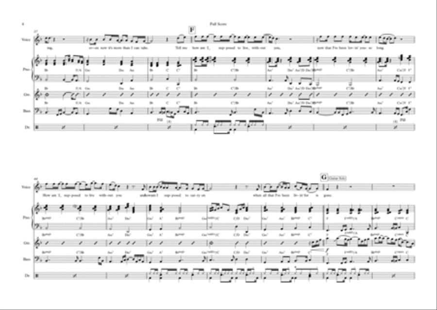 How Am I Supposed To Live Without You Bass Voice scores gallery preview page 4