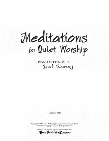 Meditations for Quiet Worship-Digital Download