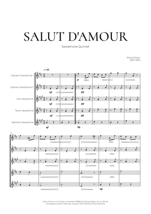 Book cover for Salut D’amour (Saxophone Quintet) - Edward Elgar