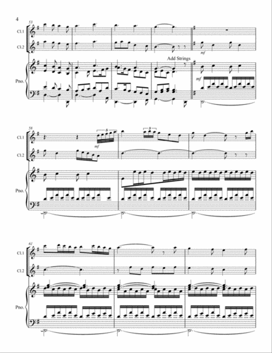 Venite Adoremus (The Snow Lay on the Ground) - Two Clarinets, Piano or Organ Clarinet Duet scores gallery preview page 5