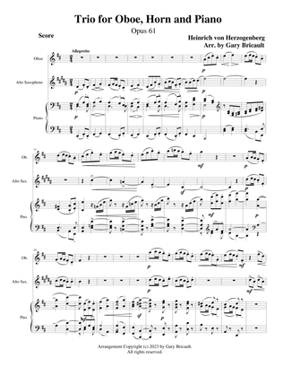 Trio for Oboe, Horn and Piano (Opus 61) - Allegretto
