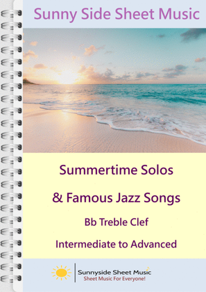 Book cover for Summertime Solos & Famous Jazz Songs - Bb Treble Clef with piano accompaniment