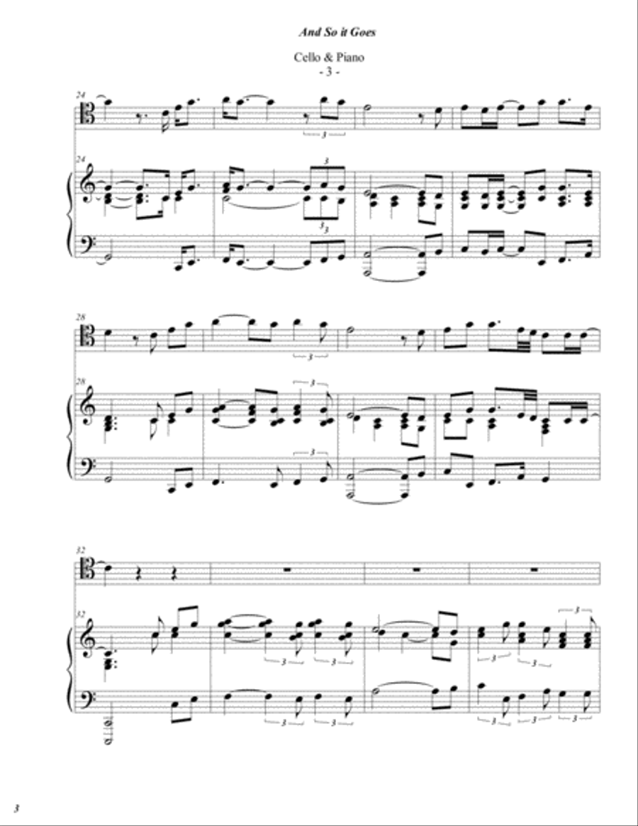 And So It Goes Piano scores gallery preview page 3
