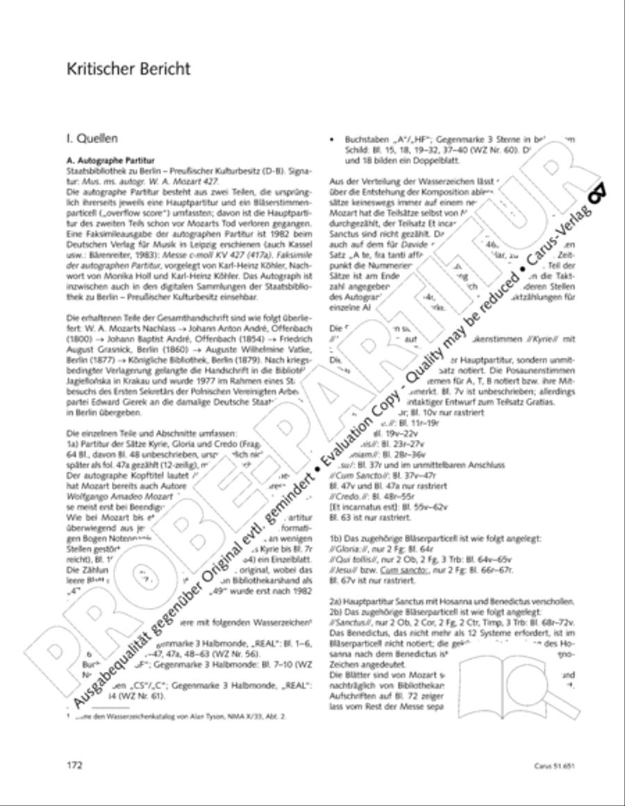 C Minor Mass, K. 427 (Missa in c KV 427) 4-Part scores gallery preview page 188