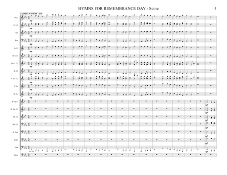 Hymns for Remembrance Day Marching Band scores gallery preview page 6