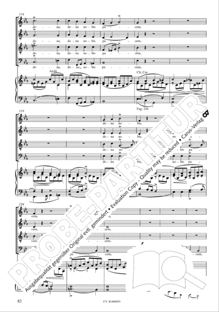 Mass in E flat major (Messe in Es) SATTB scores gallery preview page 83