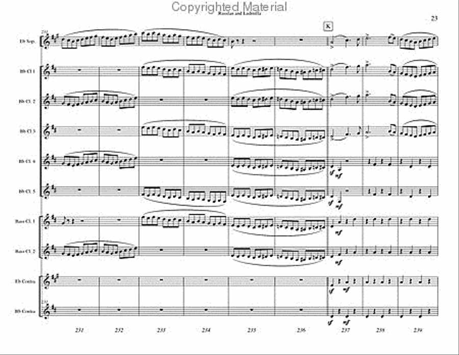 Russlan and Ludmilla Overture Clarinet Choir scores gallery preview page 24