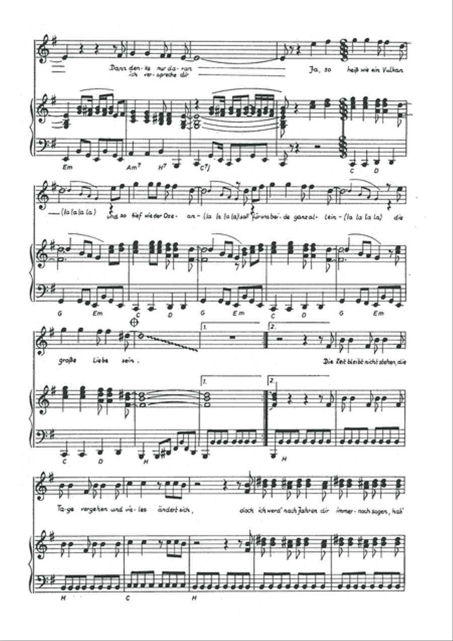 Heiss wie ein Vulkan Piano, Vocal scores gallery preview page 4
