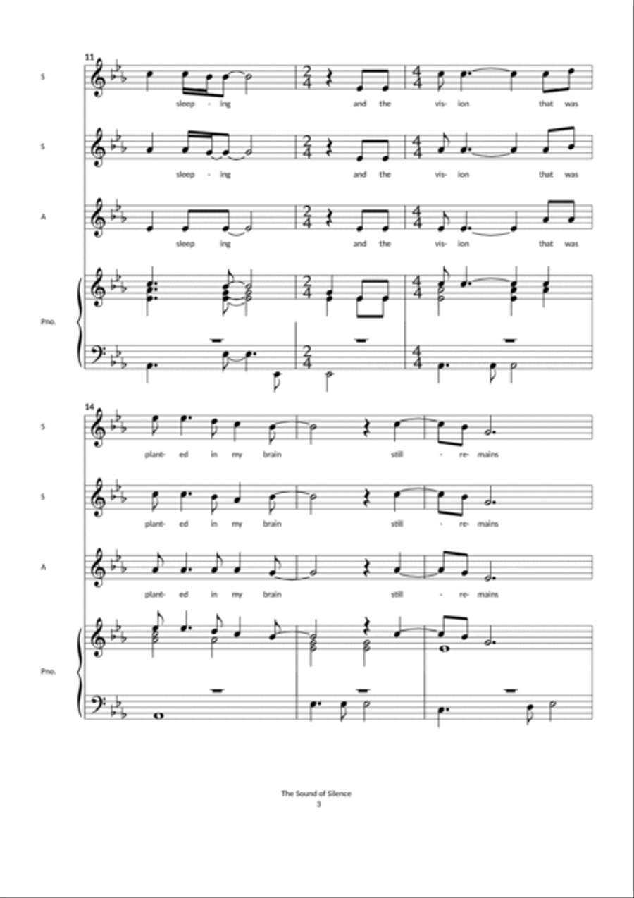The Sound Of Silence SSA scores gallery preview page 3