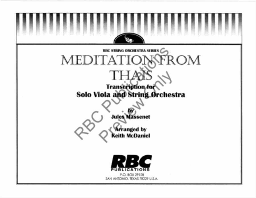 Meditation From Thais Viola W/Orch String Orchestra scores gallery preview page 2