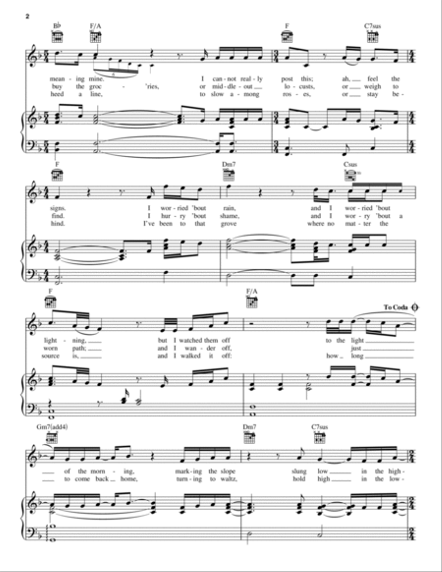 00000 Million (1,000,000 Million) Piano, Vocal, Guitar scores gallery preview page 2