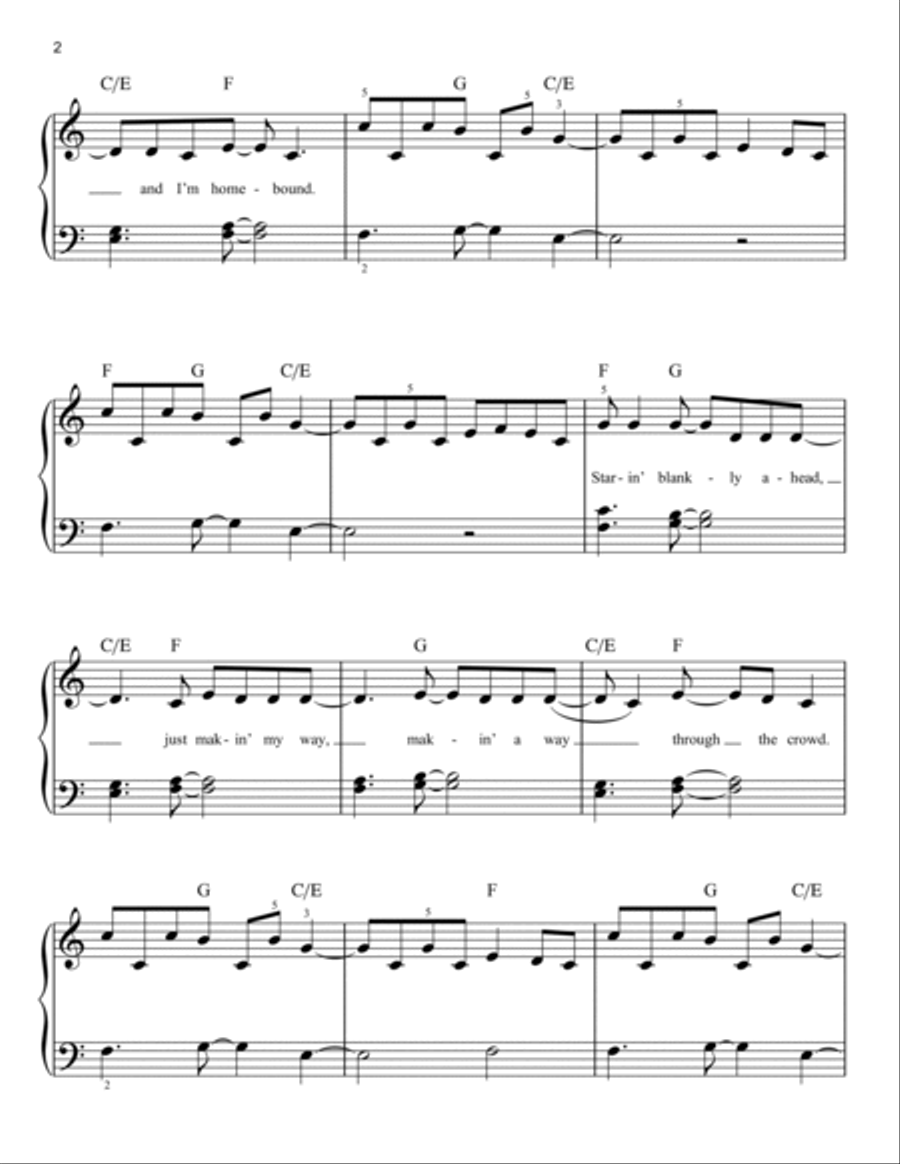 A Thousand Miles Easy Piano scores gallery preview page 2