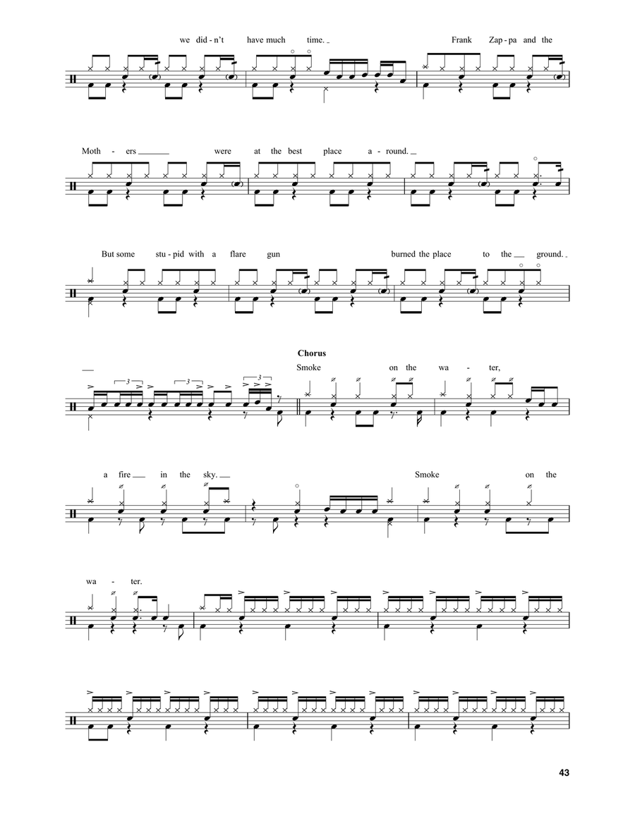 Smoke On The Water Smoke On The Water Drum Set scores gallery preview page 2